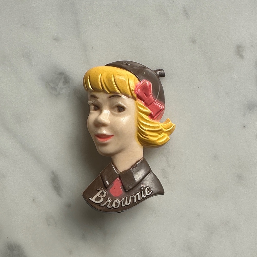 Vintage Brownie Girl Pin 1950’s